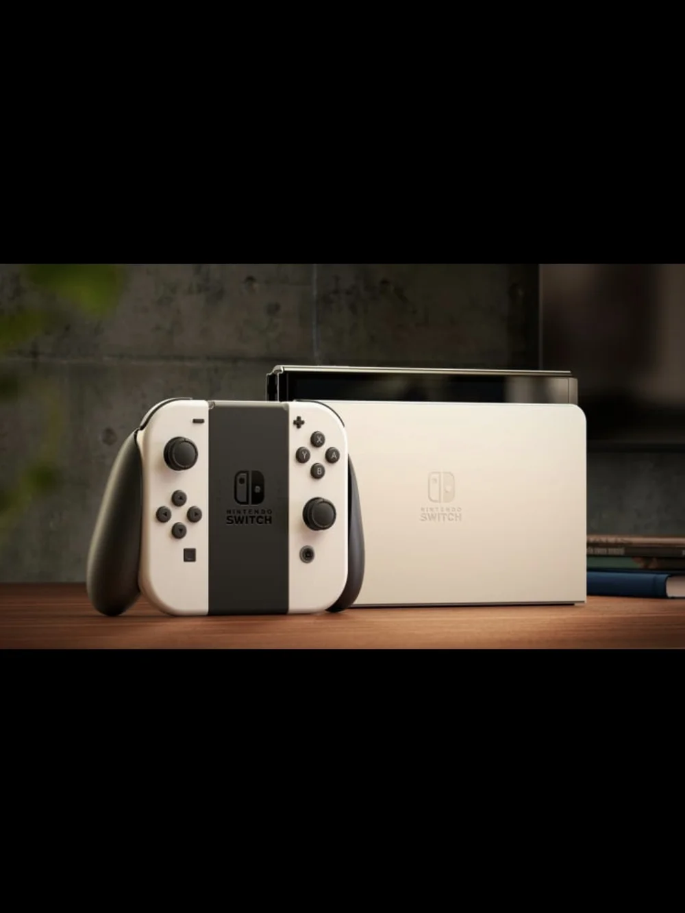 Nintendo Switch OLED Console with White Controllers